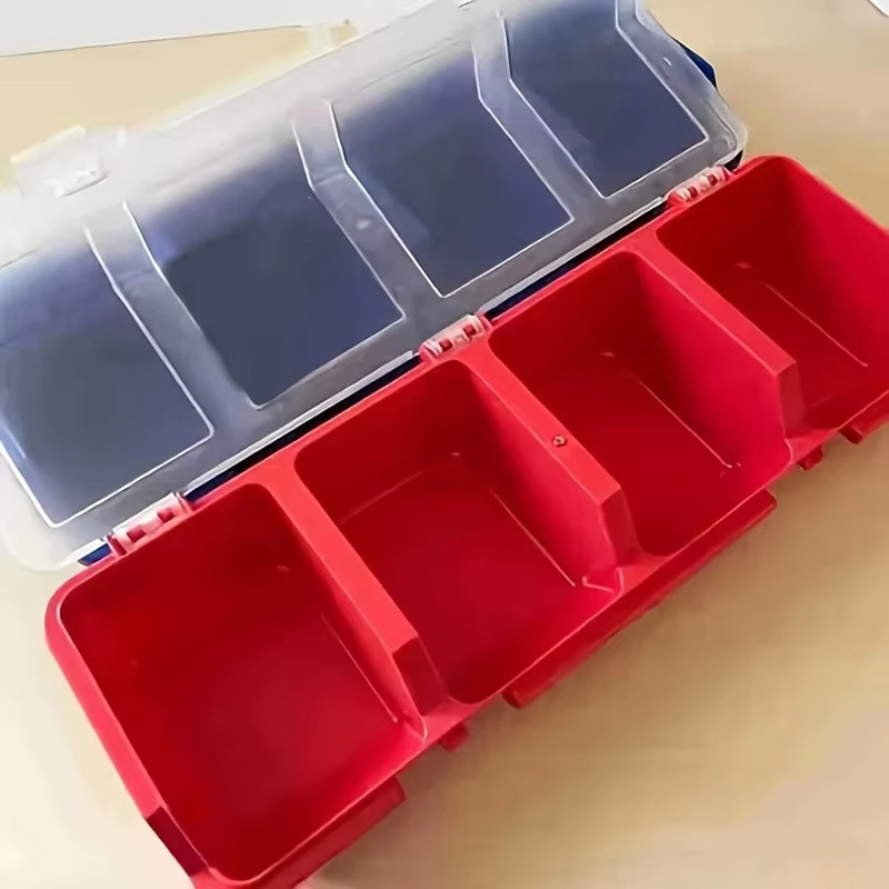 Organizer-Box aus Kunststoff mit mehreren Fächern für Schrauben und Kleinteile in Rot - Bild 5