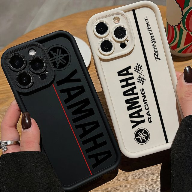 Potdemiel Motorrad-Handyhülle Y-YamAha-S für iPhone in Schwarz, Weiche TPU-Rückabdeckung für iOS - Bild 1