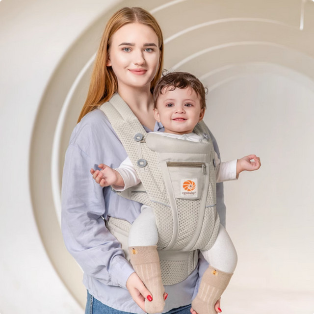 Egobaby Omni Breeze Babytrage mit atmungsaktivem Netzgewebe in Blau und Grau für 3 bis 20 kg - Bild 1