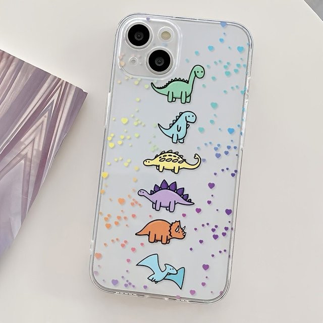 Transparente TPU-Handyhülle mit Dinosaurier-Muster für iPhone 11 bis iPhone 17 Pro Max Modelle - Bild 1