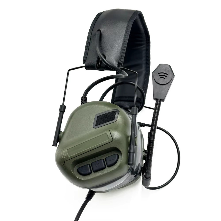 YANHAO Taktische Ohrenschützer mit Mikrofon und PTT in Sand, elektronischer Gehörschutz mit aktiver Geräuschunterdrückung und Schallverstärkung, Over-Ear - Bild 2