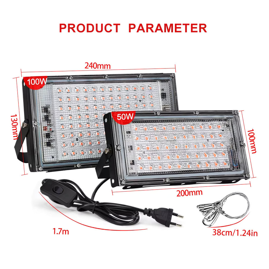 YNL LED Pflanzenlampe Vollspektrum Phyto Lampe für Hydrokultur und Gewächshaus in Schwarz - Bild 2
