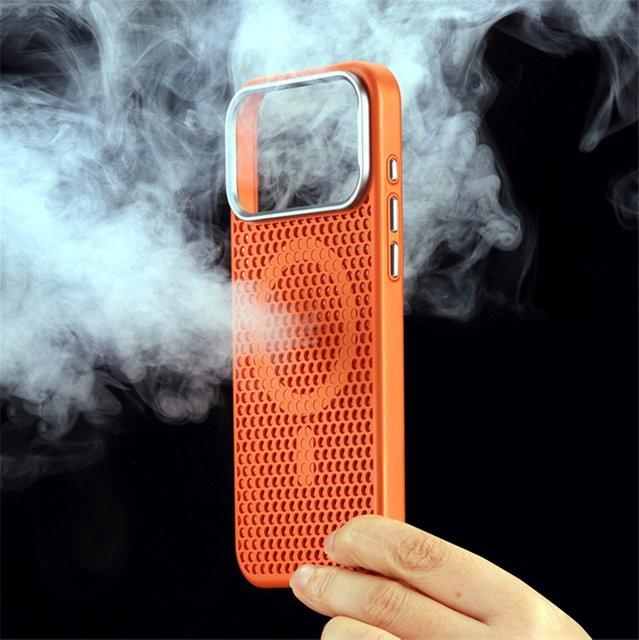 SUNWARD MagSafe Handyhülle mit Mesh-Wärmeableitung für iPhone 12 bis iPhone 17 Air Pro Max in Orange - Bild 1