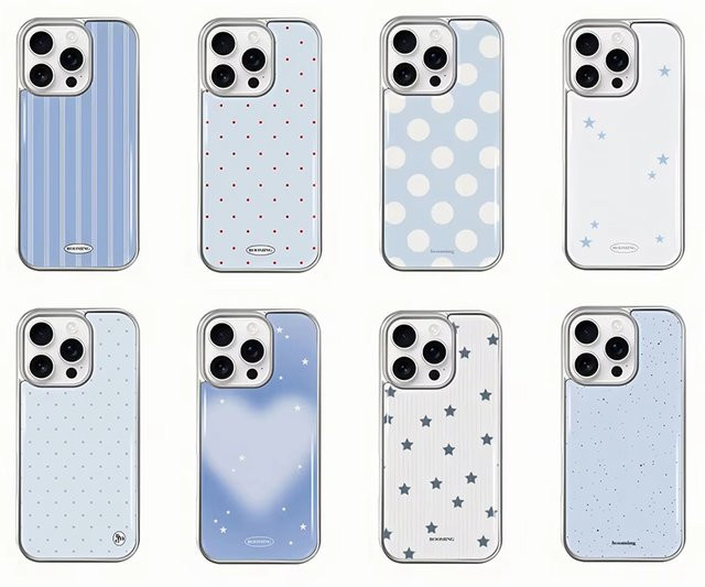 Transparente Handyhülle mit Gestreiftem Polka Dot Design für Apple iPhone 17 16 15 14 13 12 11 Pro Max Air Plus XS XR SE mit weicher Rückseite - Bild 1