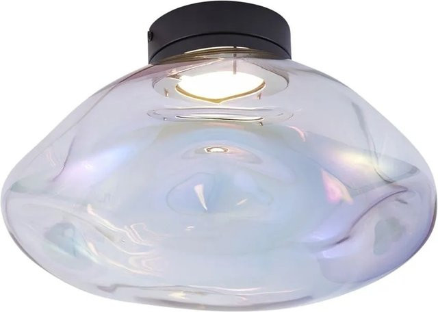 QAZQA Gemma Design-Deckenleuchte in Schwarz mit Regenbogen-Glas, dimmbar, modern hängend - Bild 1