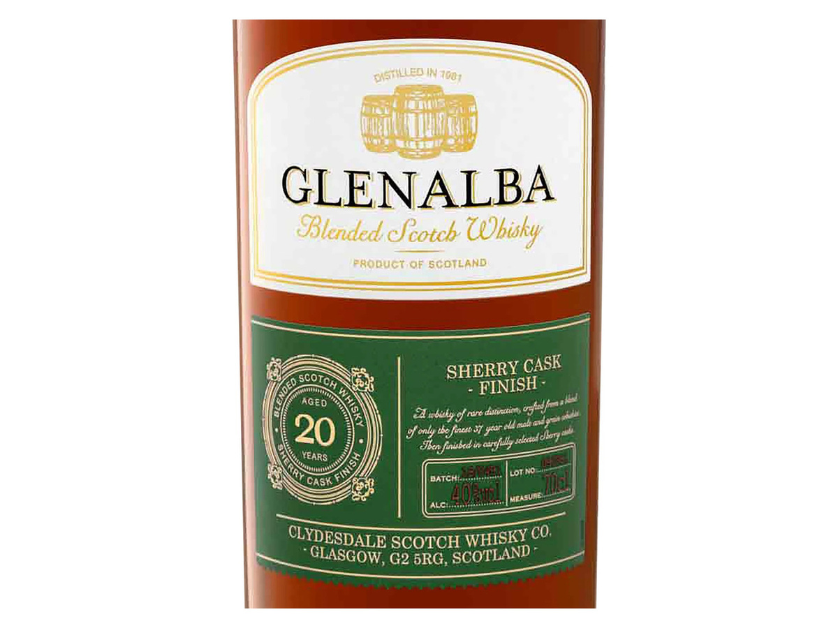 Glenalba Blended Scotch Whisky Sherry Cask Finish 20 Jahre 0,7 l - Bild 2