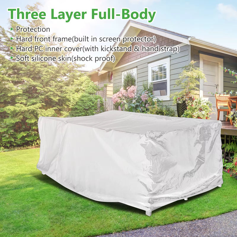 MY BAKERMAN Gartenmöbel-Abdeckung in Silber, wasserabweisend und UV-beständig für Terrassenstühle, Sofas und Tische - Bild 5