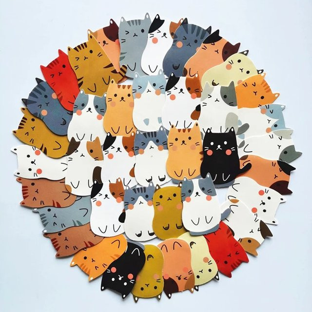 GOGOTU Tier-Katzen-Aufkleber, 40-teiliges Set, multicolor - Bild 1