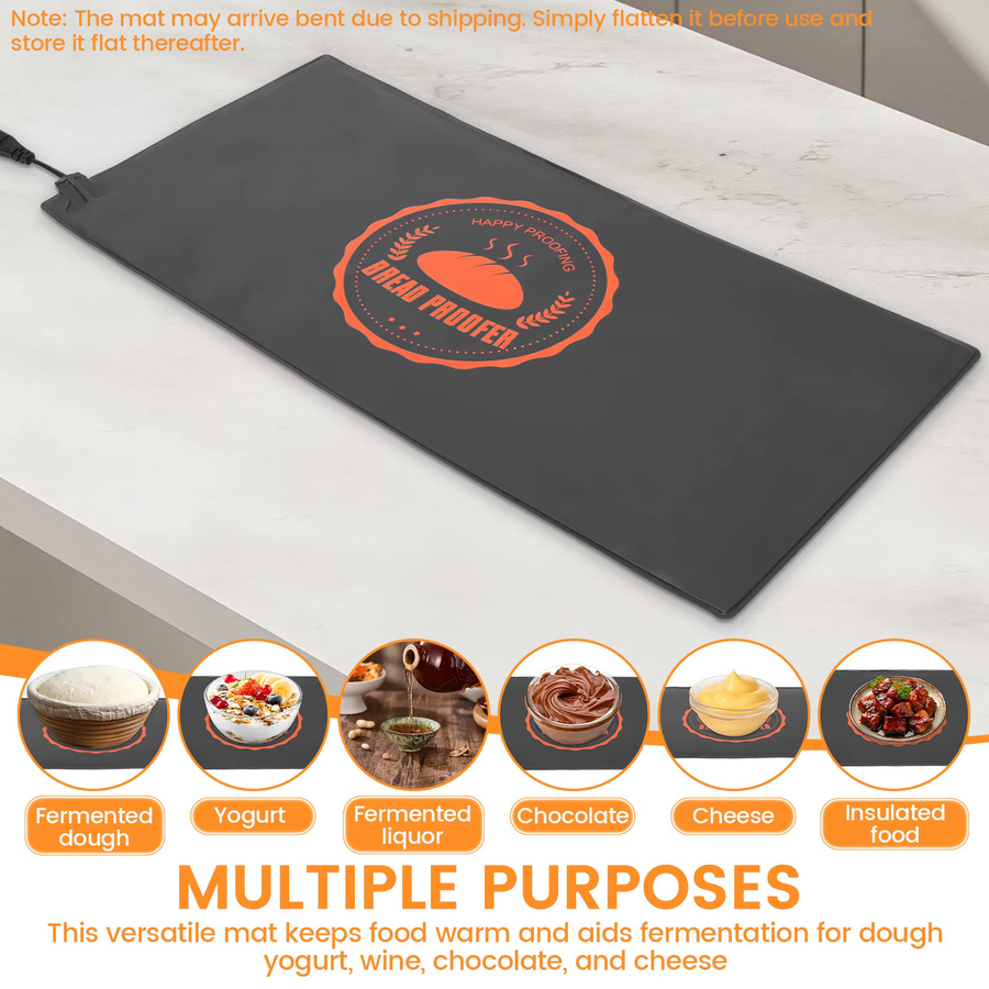 Willstar Brot-Proofer-Wärmematte in Schwarz mit einstellbarer Temperatur für Sauerteig und Teig-Starter, wasserdichtes Teig-Proofer-Pad zum Backen - Bild 6