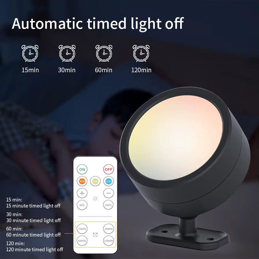 AVACOM Moderne LED Wandleuchte mit RGB-Beleuchtung, magnetisch und 360 Grad rotierbar, inklusive Fernbedienung und Akku - Bild 2