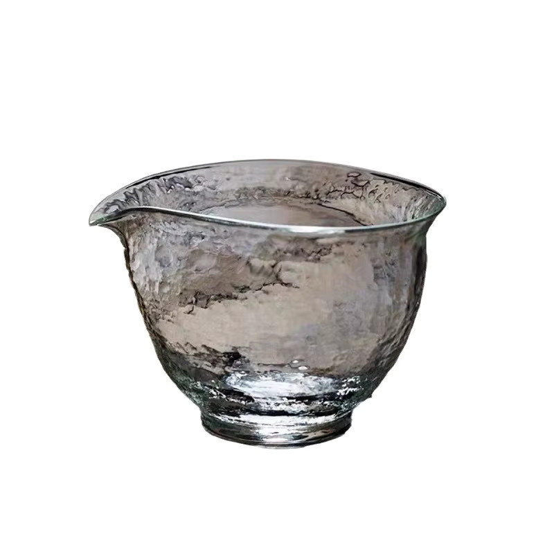 Japanisches Gongfu-Teeset aus Glas mit gehämmertem Muster in Transparent, inklusive Teekanne und Tassen - Bild 4