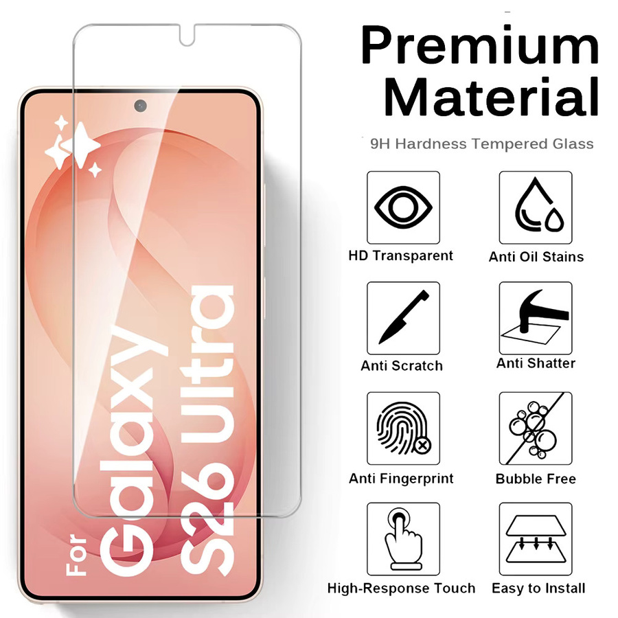 Samsung Galaxy S26 Ultra 5G Displayschutzfolie Set aus 1 bis 4 Stück, 9H Panzerglas, transparent - Bild 2
