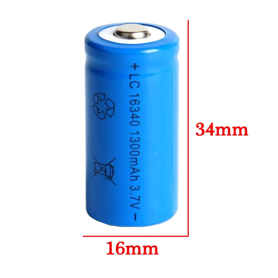 NDNNAS 16340 CR123A Li-Ion-Akku 3,7 V 1300 mAh in Blau für LED-Taschenlampen und Laserstifte - Bild 2