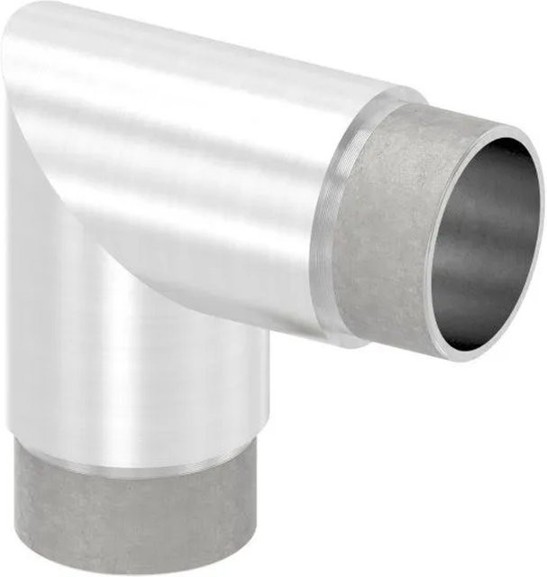 FeNau Eckbogen 90 Grad aus Edelstahl in Silber, gebürstet, für Rohr Ø 42,4 x 2,0 mm - Bild 1