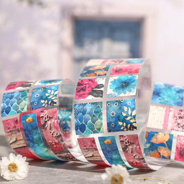Vintage Washi Tape Blumenähnliche Geheimwelt-Serie für DIY-Journal und Collage, Mehrfarbig - Bild 1