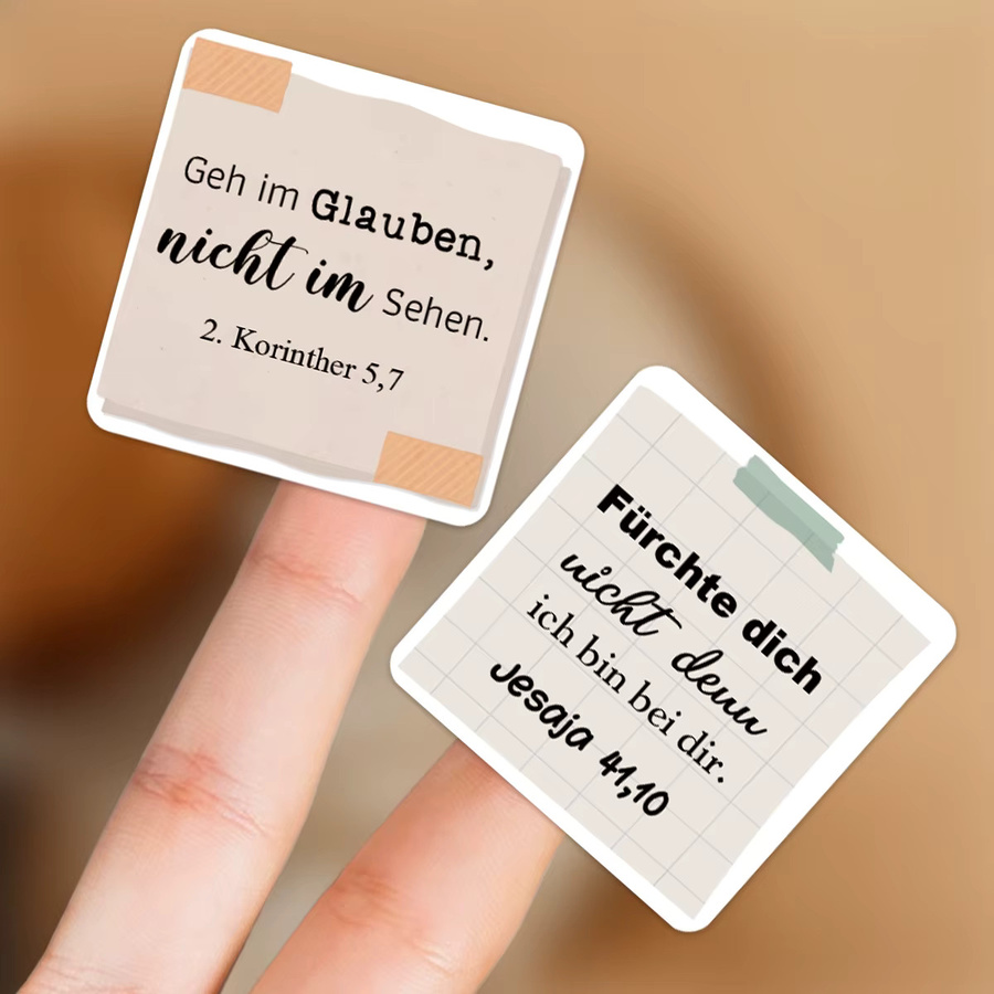 96 Stück Deutsche Bibelvers-Aufkleber in 8 Blättern, bunte christliche Schriftzitate-Sticker im Scrapbook-Stil für dein Tagebuch und Notizbuch - Bild 2