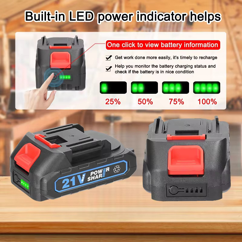 Makita Ersatzakku 21V 2,0Ah Lithium-Ionen-Batterie mit Anzeige in Schwarz für Elektrowerkzeuge wie Bohrmaschinen, Sägen und Elektroschrauber - Bild 3