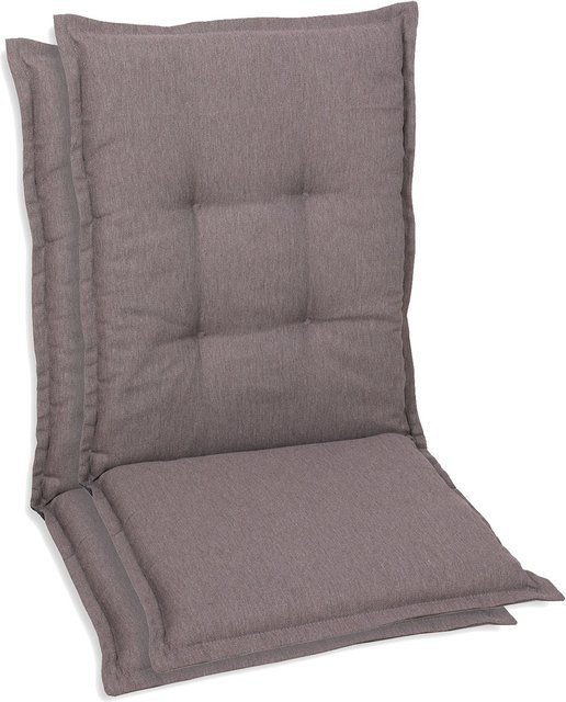 GO-DE TEXTIL Gartenauflagen Mittellehner 2er Set in Taupe - Bild 1