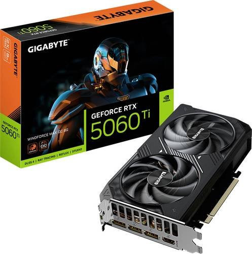 Gigabyte GeForce RTX 5060 Ti EAGLE MAX OC Grafikkarte, 8GB GDDR7-RAM, Schwarz, PCIe, HDMI, DisplayPort - Bild 1
