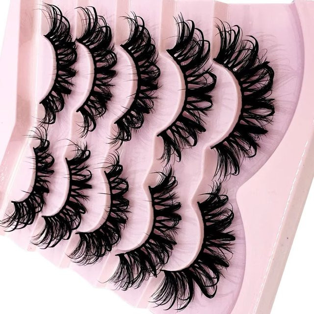 AMSDCN Falsche Wimpern, stacheliger Wet-Look, 5 Paar - Bild 1