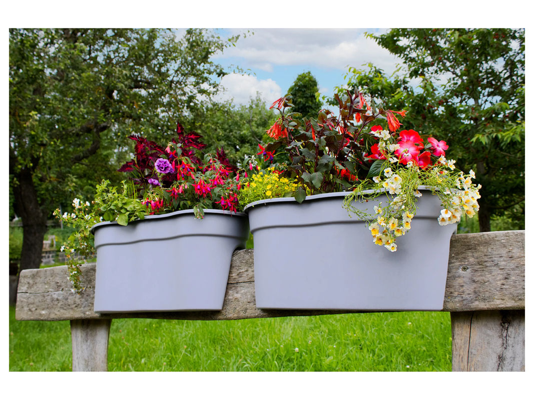 KHW Balkonkasten Flowerclip XL 2er Set Grau - Bild 2