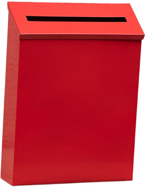 Wandmontierter Briefkasten aus Metall von Homyl in Rot mit integriertem Zeitungsständer für Außenbereich und Haustür - Bild 1