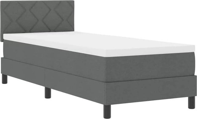 vidaXL Boxspringbett mit Matratze und LED-Unterbettbeleuchtung in Dunkelgrau, B/T/H: 80 x 200 x 88 cm - Bild 1