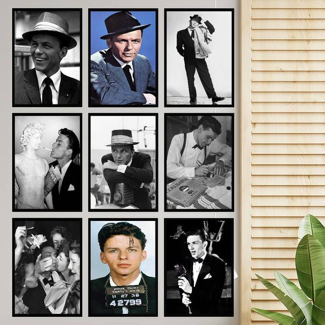 Vintage Jazz Musik Poster Frank Sinatra Typografie Wanddeko für dein Zuhause oder Café - Bild 1