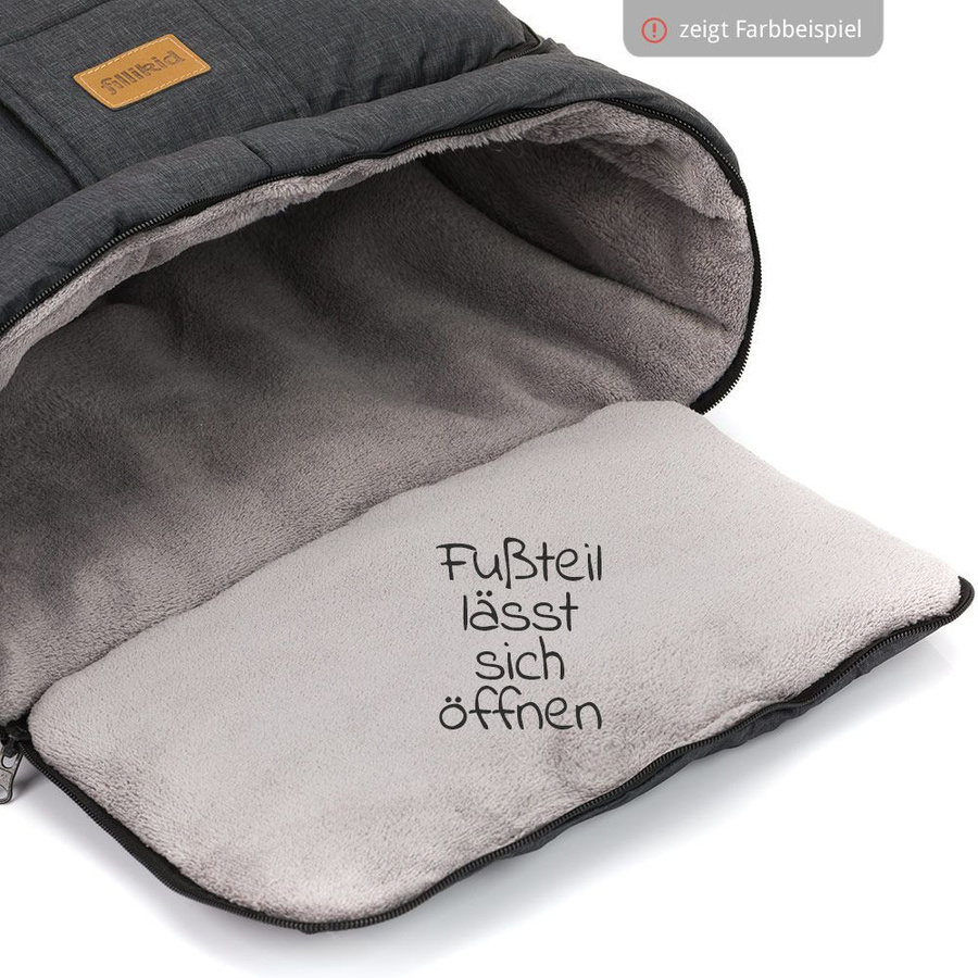 Fillikid Fleece-Fußsack Peak in Schwarz - Bild 3