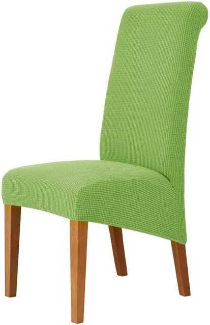 Verstellbarer Jacquard Stuhlbezug aus Spandex für Hochlehner-Esszimmerstühle, Farbe: Grün - Bild 1