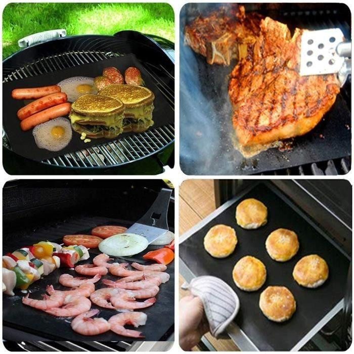 GQC Grillmatte Set, 6 Stück, antihaftbeschichtet und wiederverwendbar, schwarz, B/T: 40 x 33 cm - Bild 3
