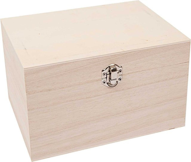 Rico Design Schatulle rechteckig aus Holz in Natur, B/T/H: 16,5 x 12,5 x 10 cm - Bild 1