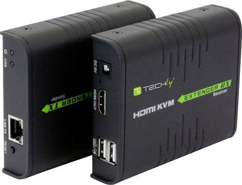 TECHLY IDATA-HDMI-KVM2 HDMI KVM Extender über Netzwerkkabel mit USB-A, Full HD, Schwarz, bis zu 120 m - Bild 2