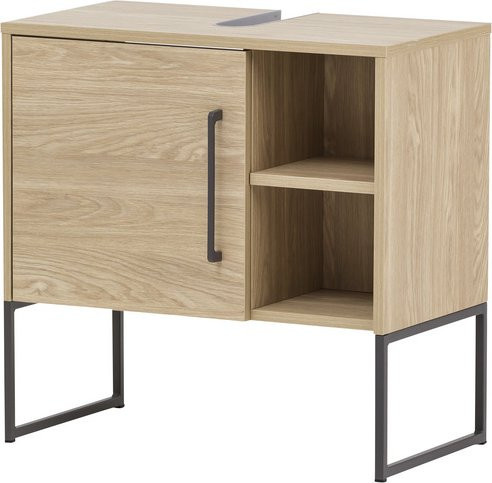Schildmeyer Waschbeckenunterschrank Limone in Eiche, Badschrank mit Soft-Close-Türen und Regalen, B/H/T: 60,4 x 59,5 x 33 cm - Bild 1