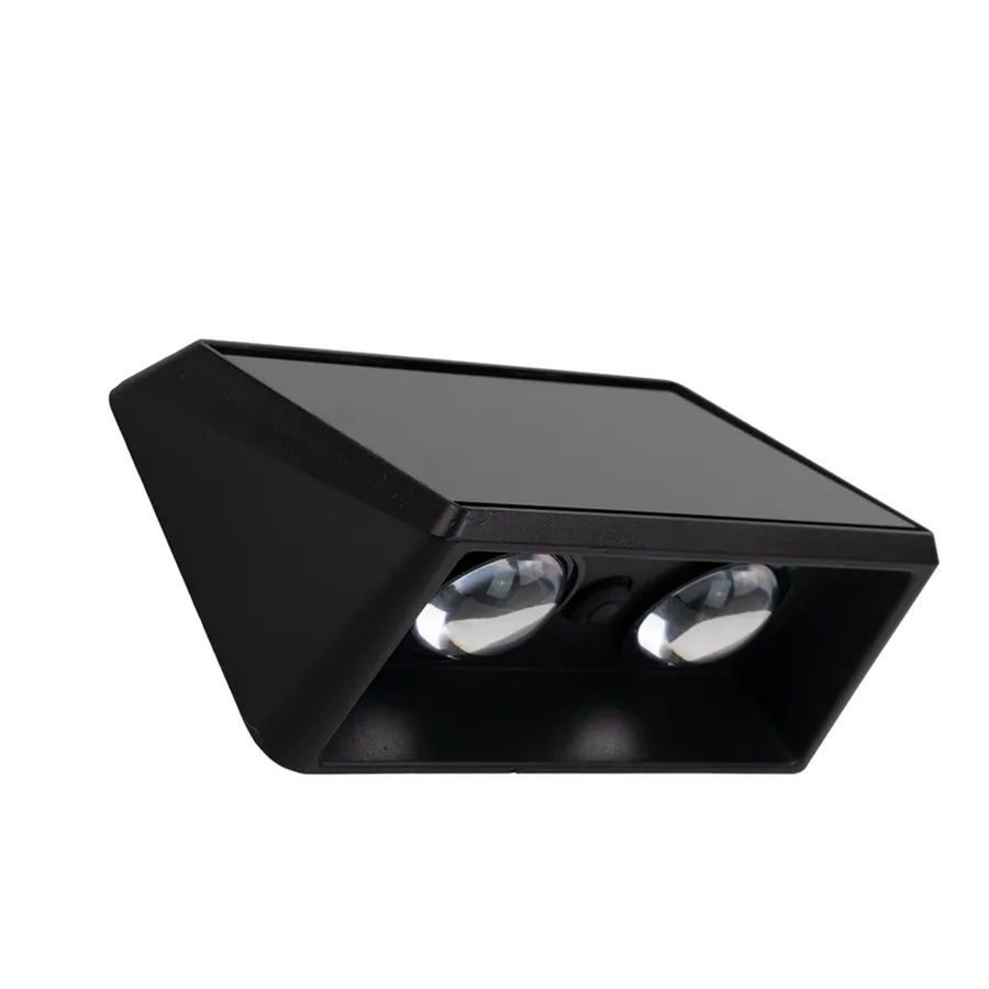 LUXULA 6er-Set Solar Wandleuchten 2-flammig mit CCT Warm- und Kaltweiß 3000-6500K, Akku LED Außenleuchten für den Garten, IP54 wetterfest, Schwarz - Bild 2