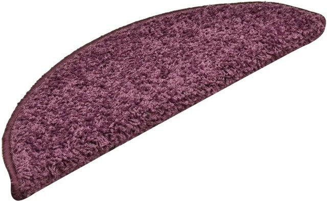 vidaXL Stufenmatten 15 Stück Halbrund Dunkelviolett B: 56 cm, T: 17 cm, H: 3 cm - Bild 1