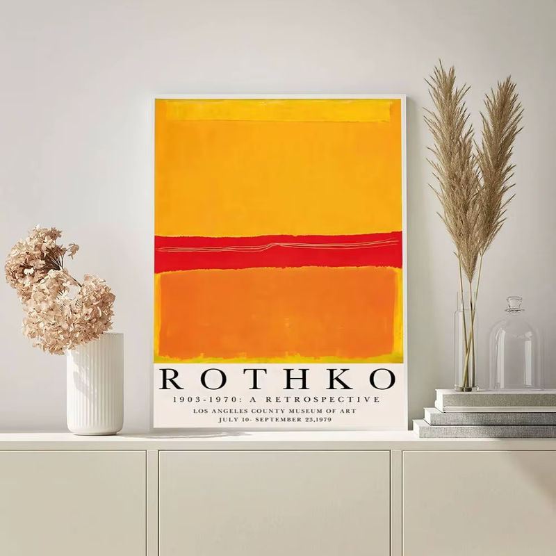 MINISO Abstraktes Kunstposter im Stil von Mark Rothko, Mehrfarbig, Rahmenlos, Hochformat für Wandmontage - Bild 6