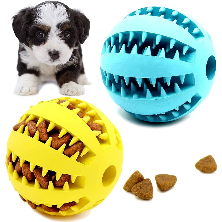 Interaktives Hundespielzeug aus Gummi, Kauspielzeug zur Zahnreinigung, Hundeball - Bild 2