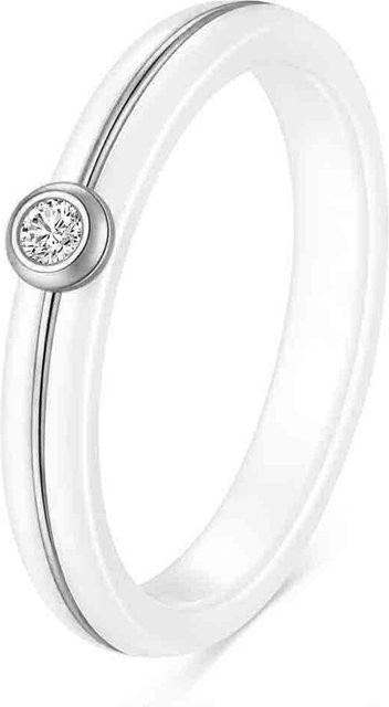 Keramikring, Goldfarbe, Zirkonia, Damen - Bild 1