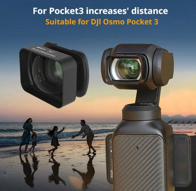 DJI Osmo Pocket 3 Magnetisches Makro-Zoom Mikroskop Objektiv und Telekonverter in Schwarz für professionelle Fotografie - Bild 1