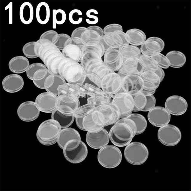 100 Stück VIBRATITE Münzkapseln aus Kunststoff, transparent, Durchmesser: 3,5 cm - Bild 1