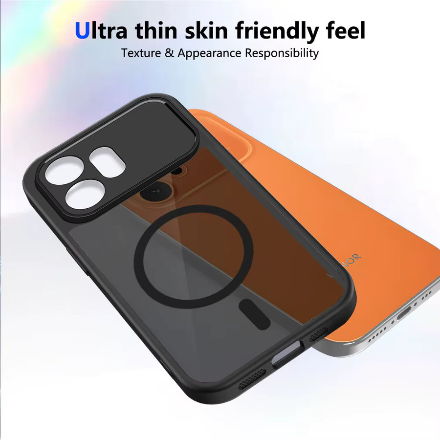 Magnetische Handyhülle für Honor 600 Pro 600 Lite X8d X6d X5d Plus X5c Plus, stoßfest und kabelloses Laden, Matt Schwarz - Bild 2