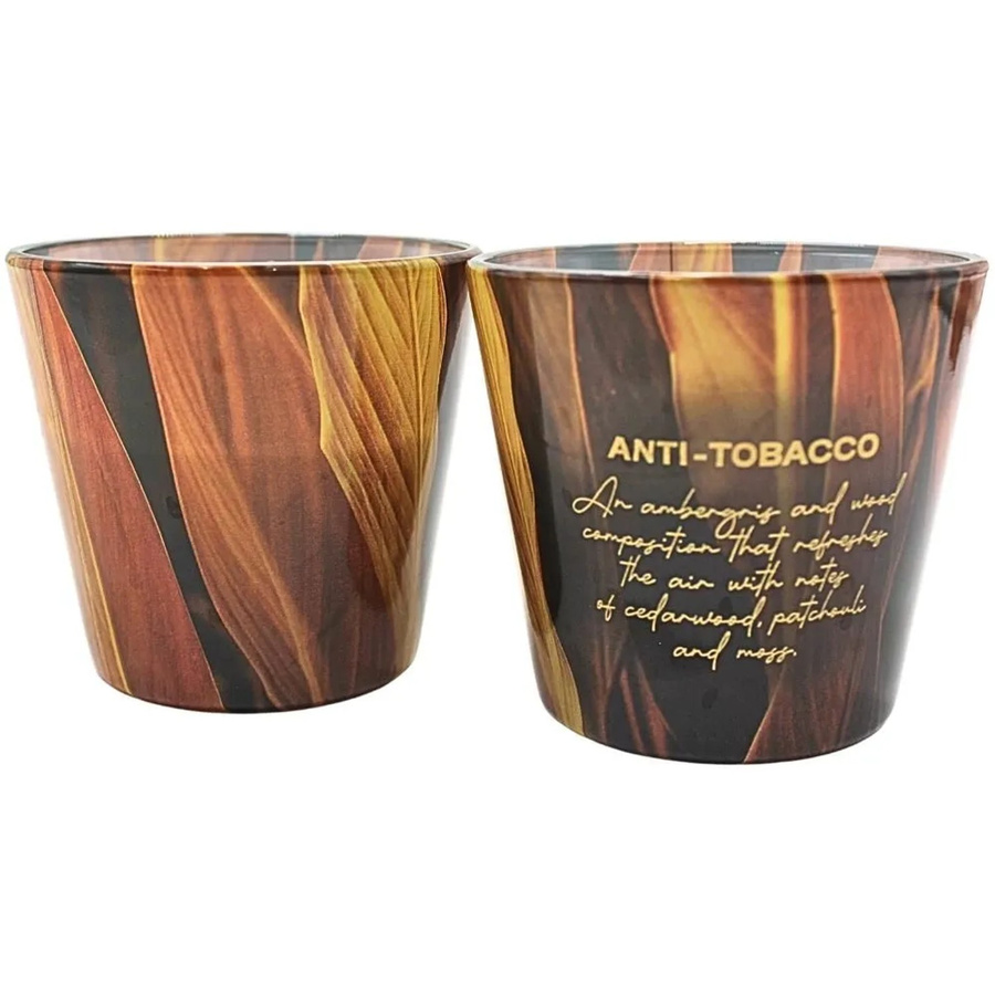 2er Set Dekohelden24 Duftkerzen mit Amber Aroma als Anti-Tabakkerzen, B/T/H: 9 x 9 x 8 cm pro Kerze - Bild 2