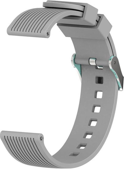 TrendVibeCN Uhrenarmband Silikon, vertikale Streifen, 20 mm, grau, Unisex - Bild 1