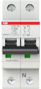 ABB S201-Z20NA Leitungsschutzschalter 20A 230V Grau 2CDS251103R0488 - Bild 1