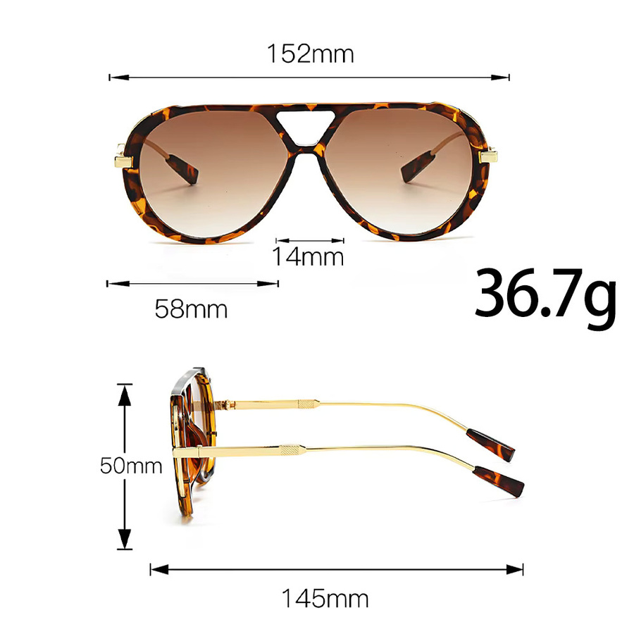 YuYing Sonnenbrille Damen, Vollrand, braun - Bild 3