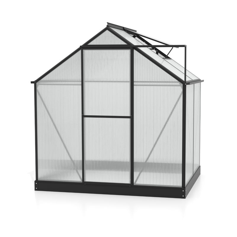 Vitavia Gewächshaus Eos in Schwarz mit Polycarbonat-Platten und Schwingtür, B/H/T: 197,7 x 155,0 x 194,8 cm - Bild 2