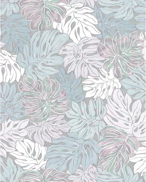 Marburg Vliestapete Floral Blatt in Violett-Blau, Motiv Botanisch, Rolle mit 10,05 m x 0,53 m - Bild 1