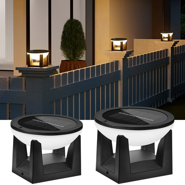 AMARYLLIS Solar LED Laterne Modern Wasserdicht Schwarz mit Warmweißem Licht für Garten und Terrasse - Bild 1