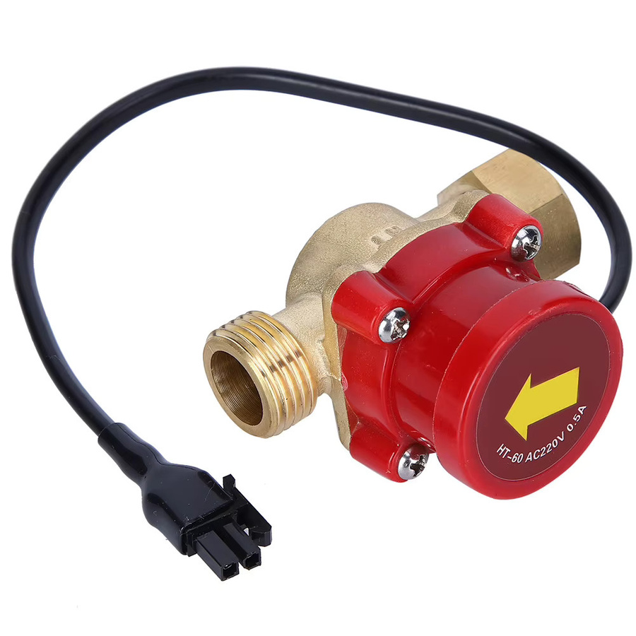 Qiilu Automatische Wasserpumpe mit Durchflusssensor und Drucksteuerung HT-60, Farbe: Rot, Anschluss: G1/2in, 220V, 60W - Bild 2
